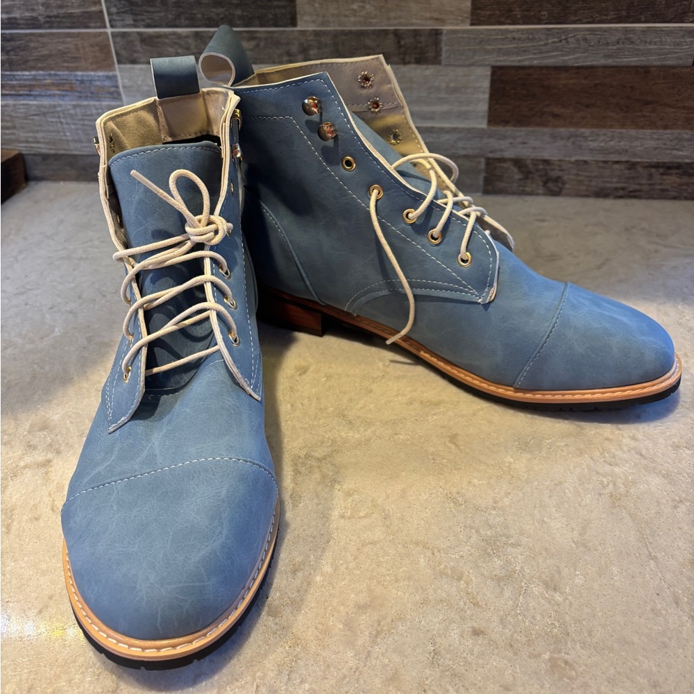 Blue Suede Men's Boots
